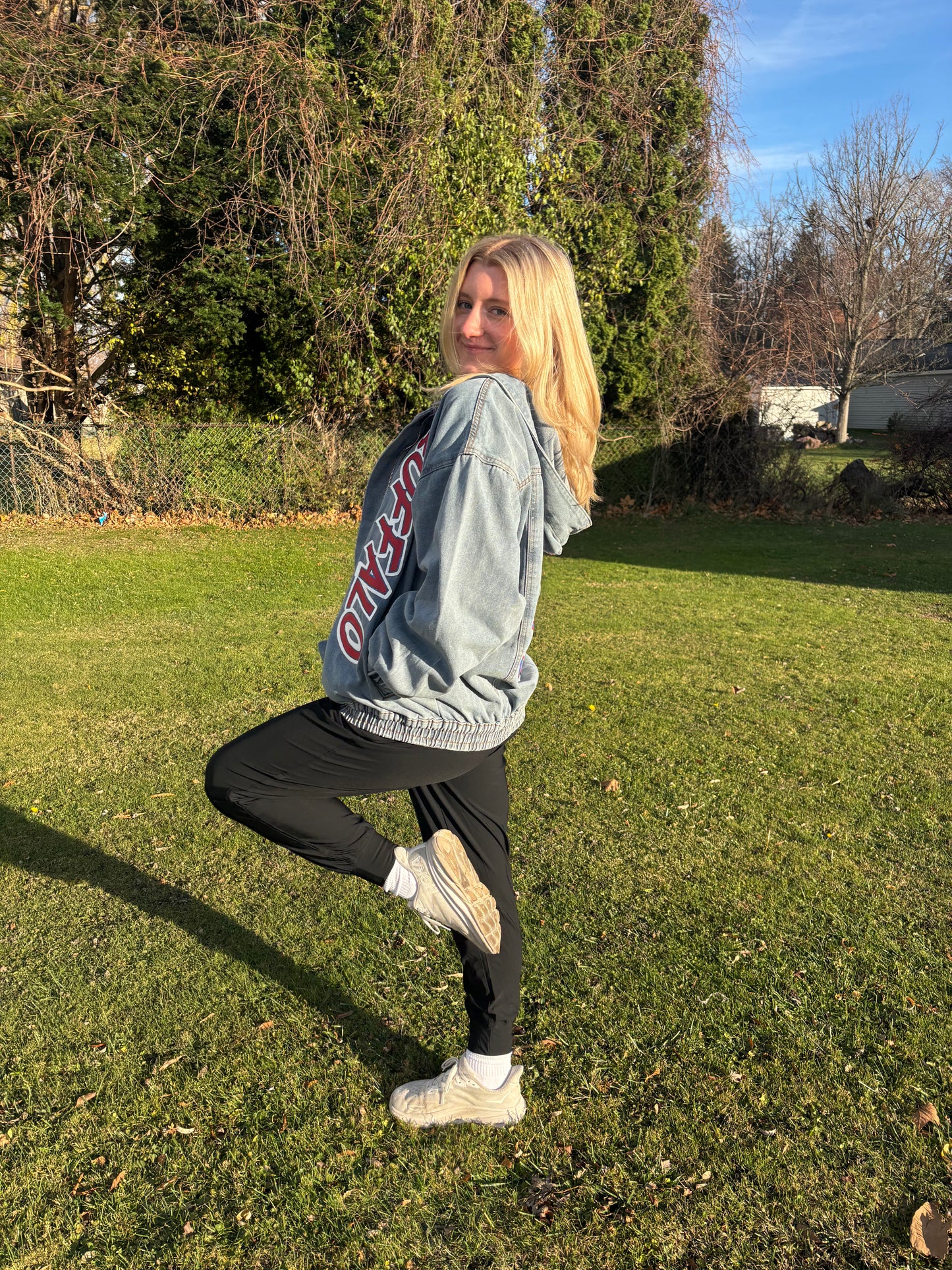 Hooded Let’s Go Buffalo Jacket, women’s Large