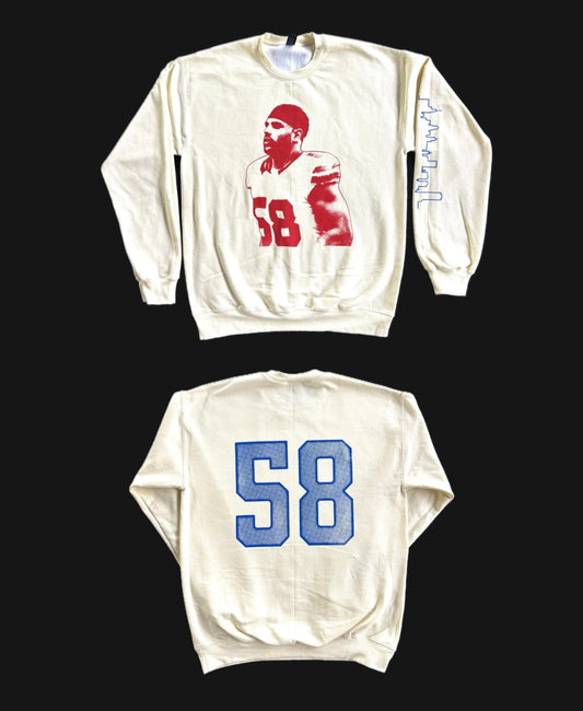 58 Ivory Red & Blue Crewneck