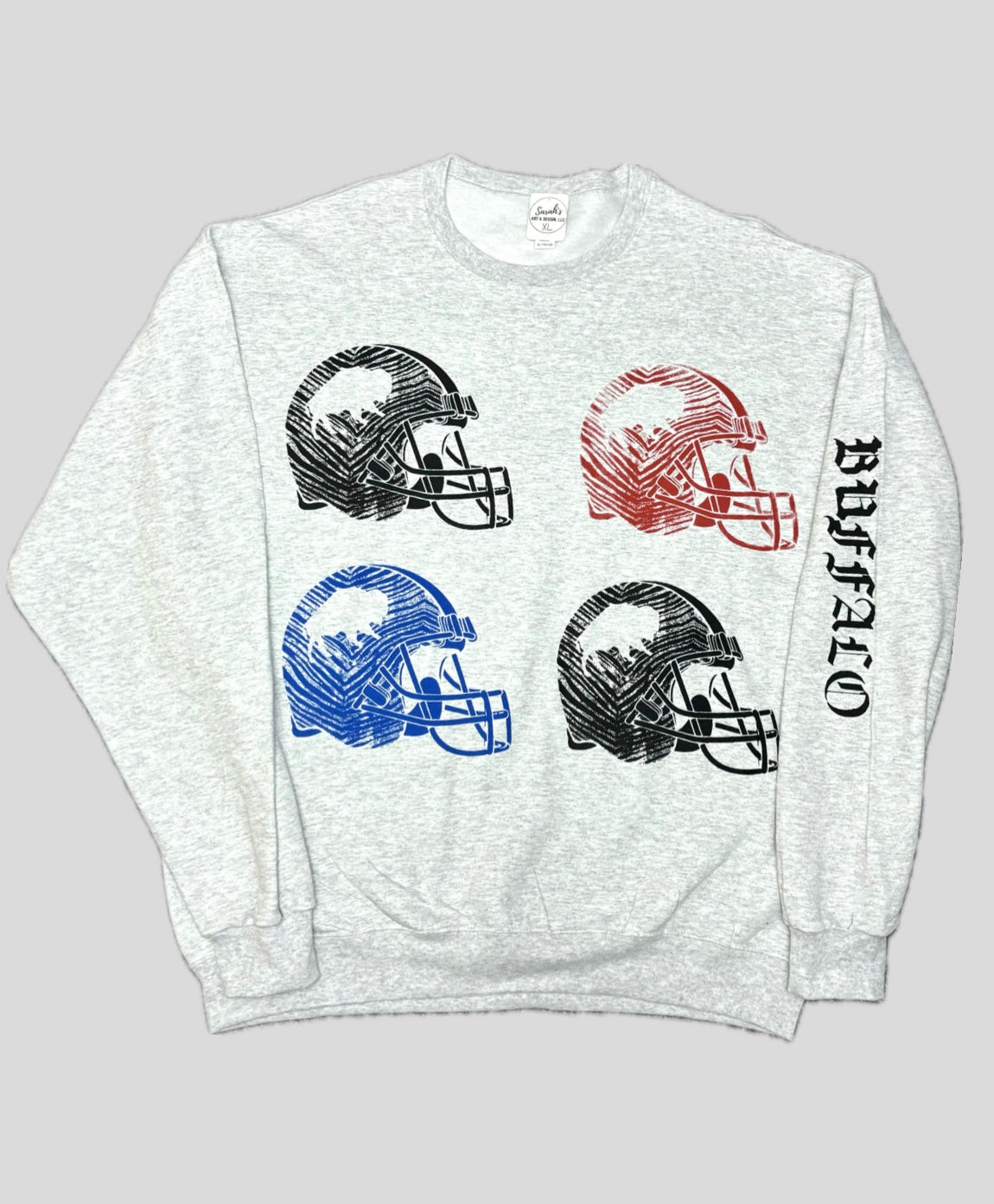 Helmet Screen-Printed Crewneck