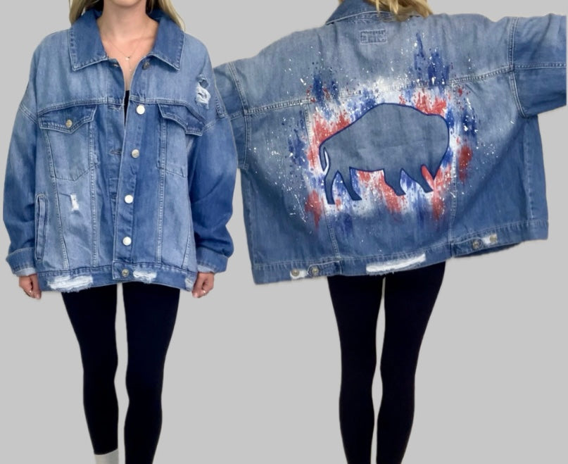 Splattered Cut-out Buffalo Jacket Women’s XXXL