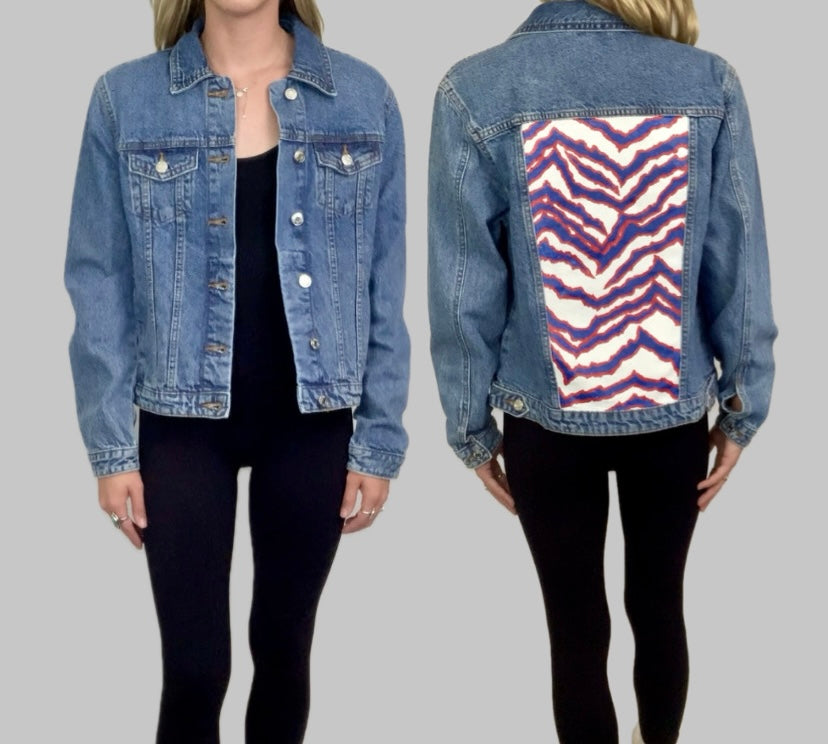 Buffalo Hand-Painted Denim Jacket, Womens Small