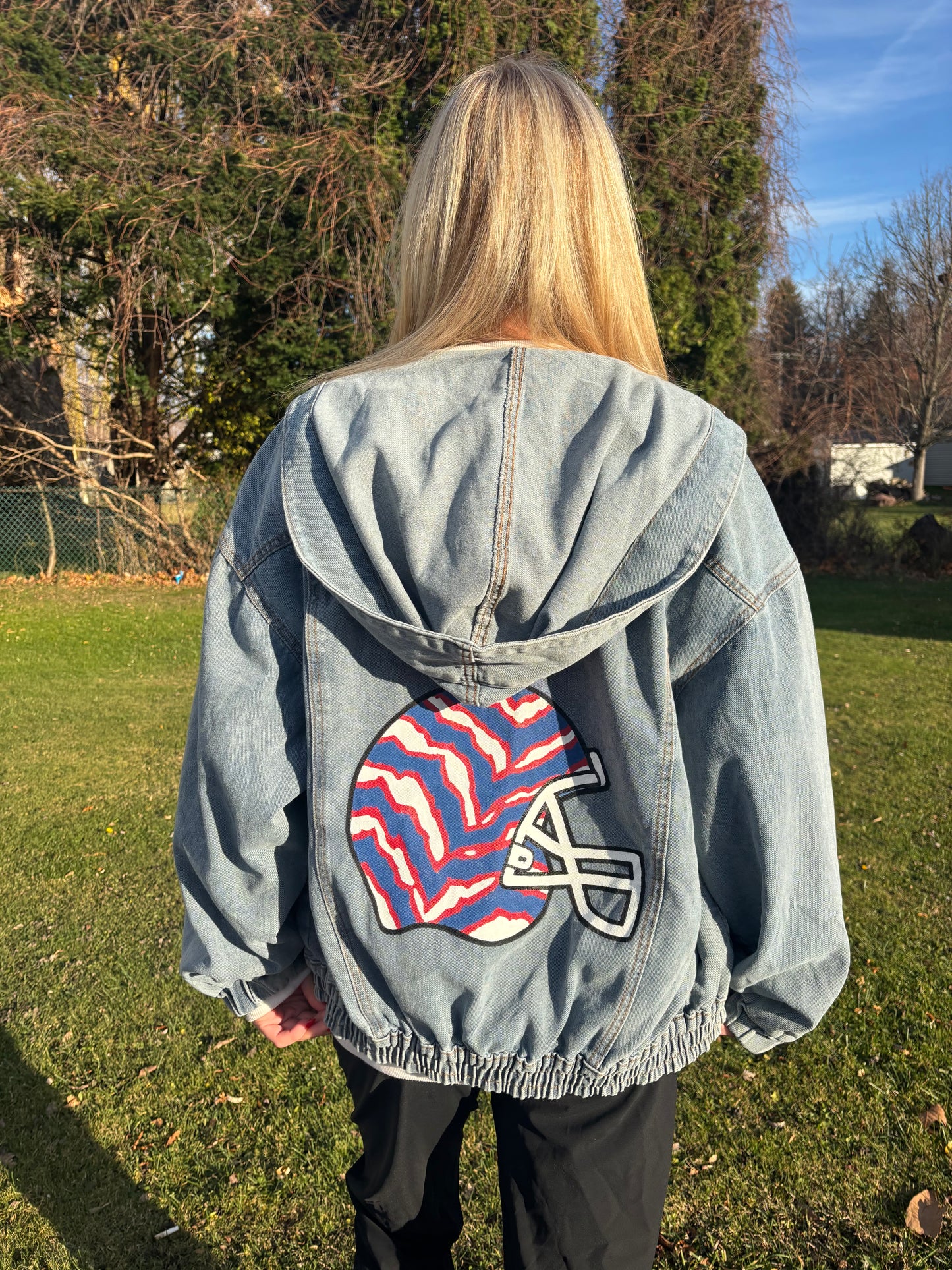 Hooded Let’s Go Buffalo Jacket, women’s Large